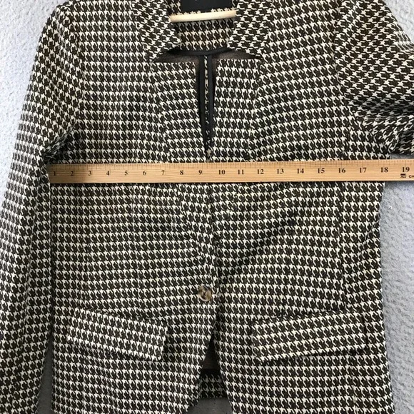 LIVERPOOL LOS ANGELES Womens Houndstooth Blazer Jacket Size S Button Brown - Picture 8 of 10